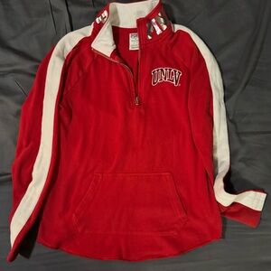 VS PINK - Red and White UNLV Quarter-Zip Pullover